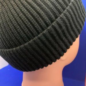 Black Fishermans Beanie Hat